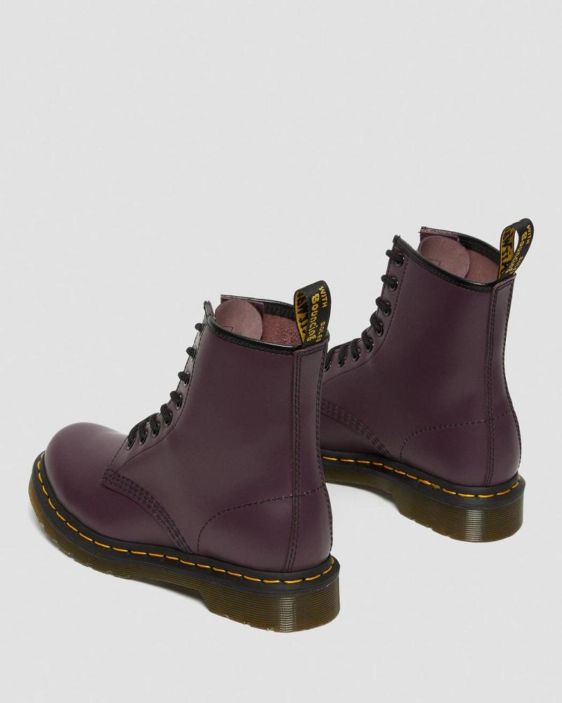 Purple Women's Dr Martens 1460 Smooth Leather Lace Up Boots | CA 204JPQ